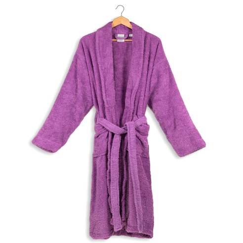 Purple adult bathrobe made from 100% cotton