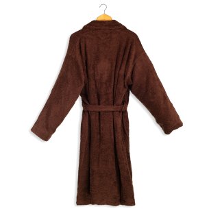 Albornoz baño chocolate liso adulto de algodón 100% 2
