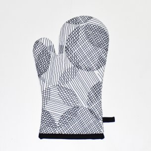 Set de Delantal + Agarrador + Manopla blanco y negro... 2