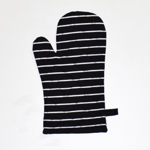 Set de Delantal + Agarrador + Manopla negro con rayas... 2