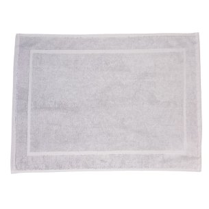 Alfombra de baño gris plata lisa de algodón 100%