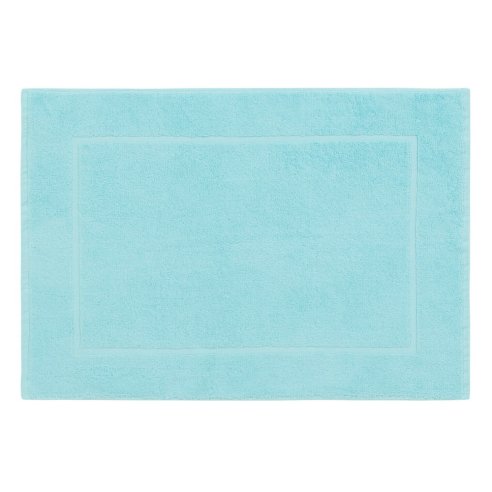 Aqua blue bath mat made from 100% cotton