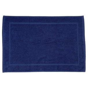 Alfombra de baño azul oscuro lisa de algodón 100%