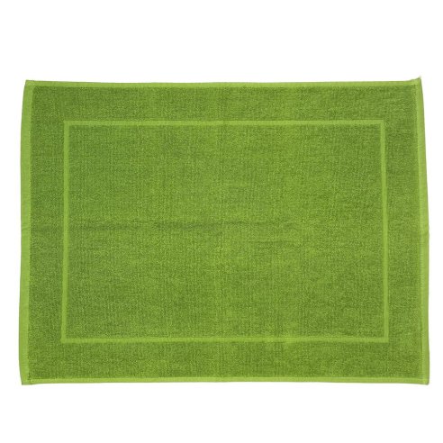 Tapis de bain vert pistache uni 100 % coton
