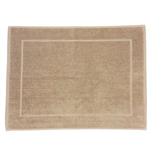 Alfombra de baño beige lisa de algodón 100%