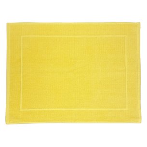 Alfombra de baño amarilla lisa de algodón 100%