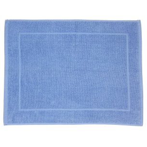 Alfombra de baño azul mar lisa de algodón 100%