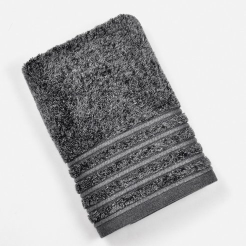 Serviette de bain noire Denim 100 % cotton effect pierre