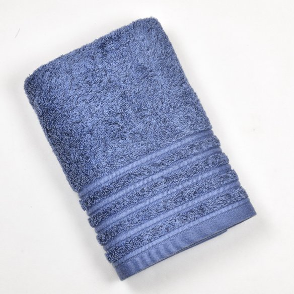 Serviette de bain bleu Denim 100 % cotton effect pierre