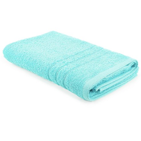 Toalla de baño azul celadón de algodón 100%