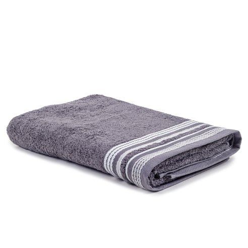 Toalla de baño Rodas gris antracita de algodón 100%