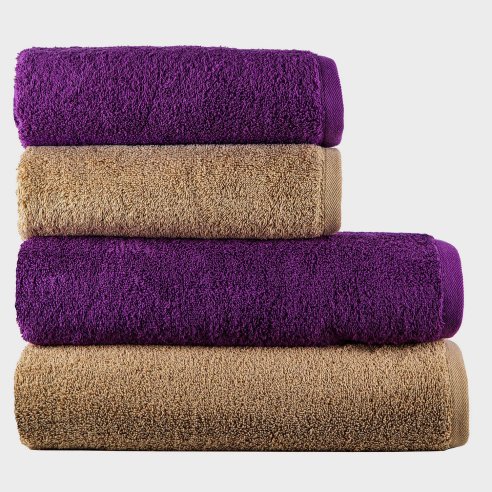 Juego de 4 Toallas "Exclusive" Berenjena y...