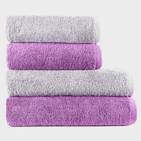 Juego de 4 Toallas "Exclusive" Malva y Gris...