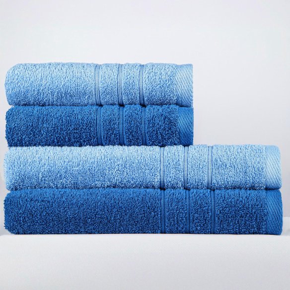 Juego de 4 Toallas Mar y Azul Náutico 100% Algodón