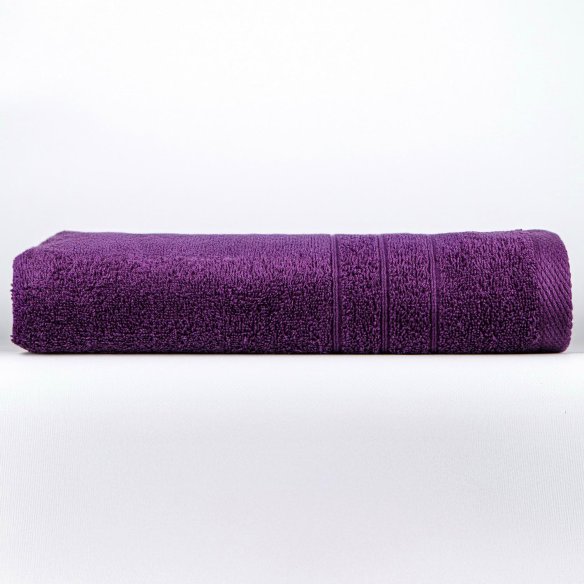 Juego de 4 Toallas Gris Antracita y Berenjena 100% Algodón