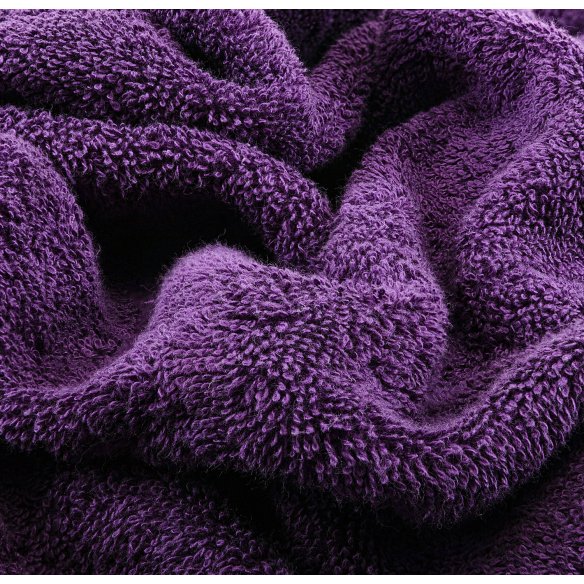 Juego de 4 Toallas Berenjena y Gris 100% Algodón