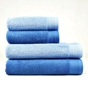 Juego de 4 Toallas Mar y Azul Náutico 100% Algodón