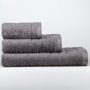 Juego de toallas gris antracita liso de algodón 100%