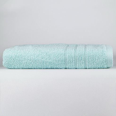 Juego de toallas azul celadón liso de algodón 100%