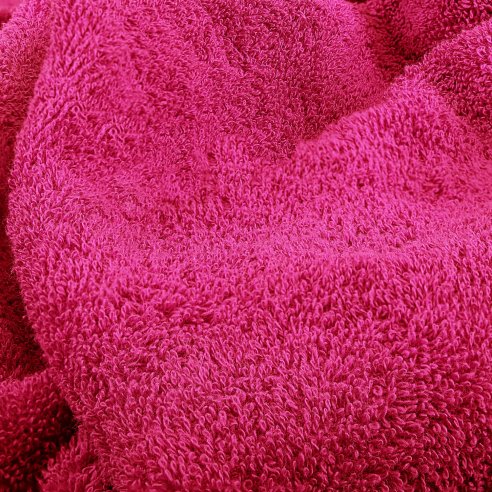 Juego de toallas fucsia liso de algodón 100%