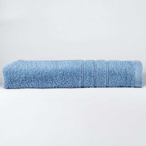 Juego de toallas azul mar liso de algodón 100%