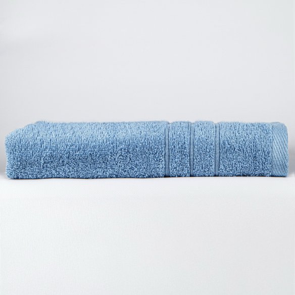 Juego de toallas azul mar liso de algodón 100%