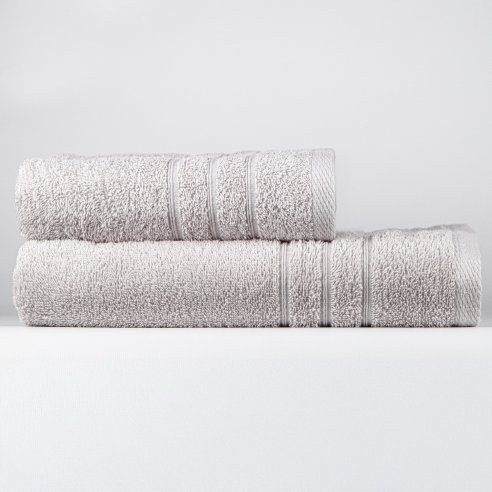 Juego de toallas plata liso de algodón 100%