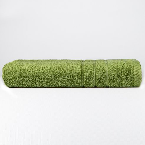Toalla de baño verde lisa de algodón 100%
