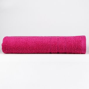 Toalla de baño fucsia lisa de algodón 100%