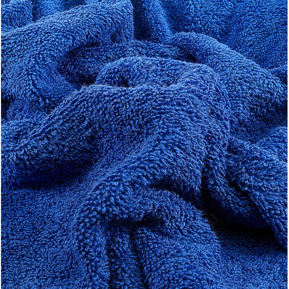 Lot 3 serviettes bleu nautique Basic uni 100% coton