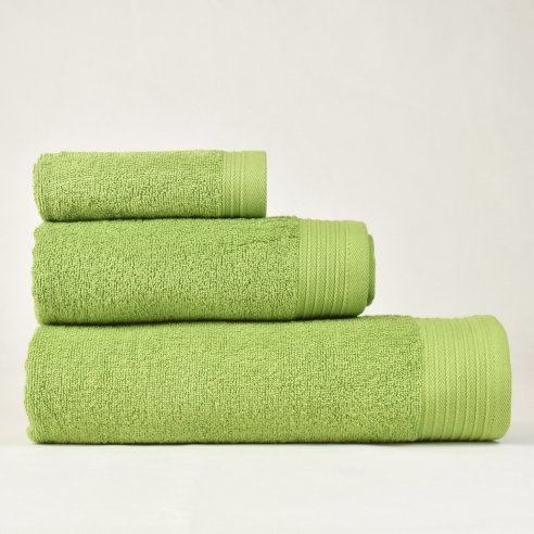 Lot 3 serviettes vert pistache Basic uni 100%...