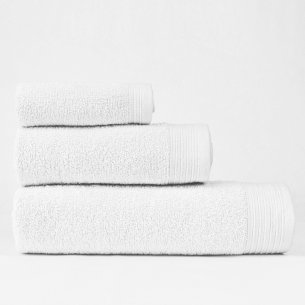 Juego toallas de baño blanco Basic de algodón 100%.