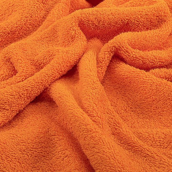 Lot 3 serviettes orange Basic uni 100% coton