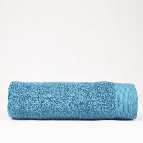 Juego toallas de baño azul Basic de algodón 100%.