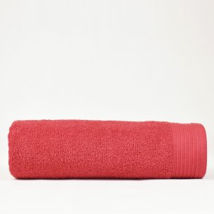 Toalla de baño roja lisa de algodón 100%