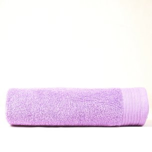 Toalla de baño malva lisa de algodón 100%
