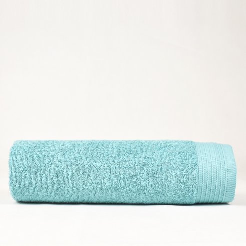 Toalla de baño azul lisa de algodón 100%