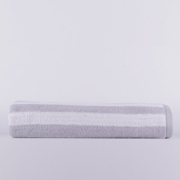 Juego de toallas gris plata Stripes de algodón 100%