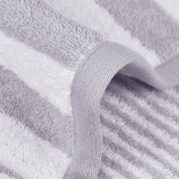 Juego de toallas gris plata Stripes de algodón 100%
