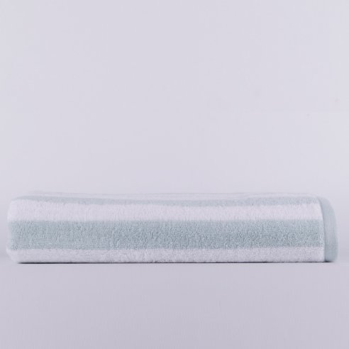 Juego de toallas azul nilo Stripes de algodón 100%