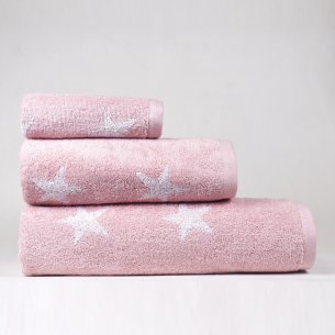Juego de toallas rosa Stars de algodón 100%