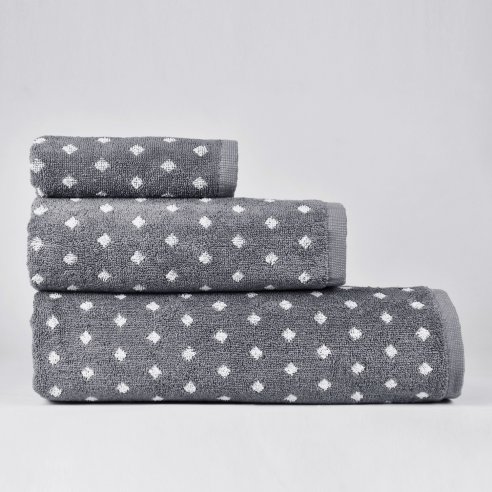 Dark Grey Bath Towel design Dots made from 100%...