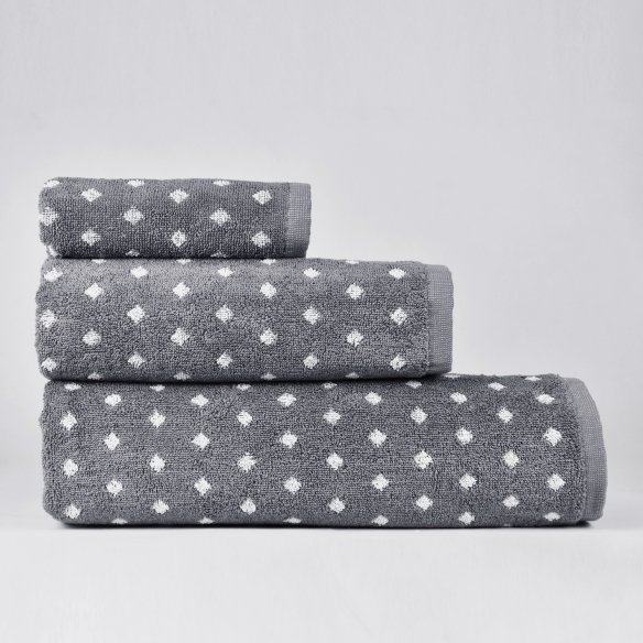 Dark Grey Bath Towel design Dots made from 100% cotton