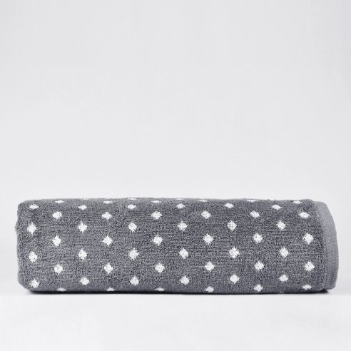 Dark Grey Bath Towel design Dots made from 100%...