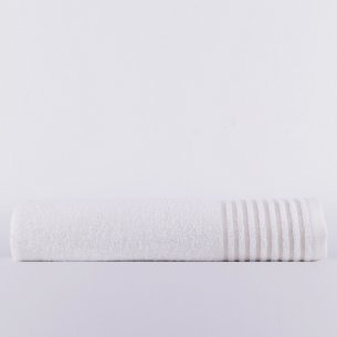 Juego de toallas beige rayas de algodón 100% 2