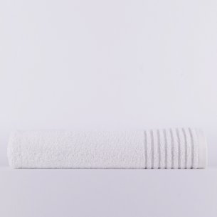 Juego de toallas gris rayas de algodón 100% 2