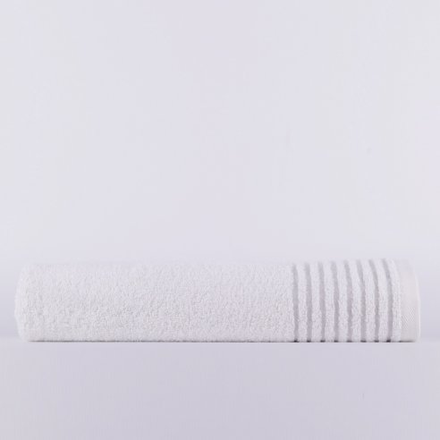 Juego de toallas gris rayas de algodón 100%