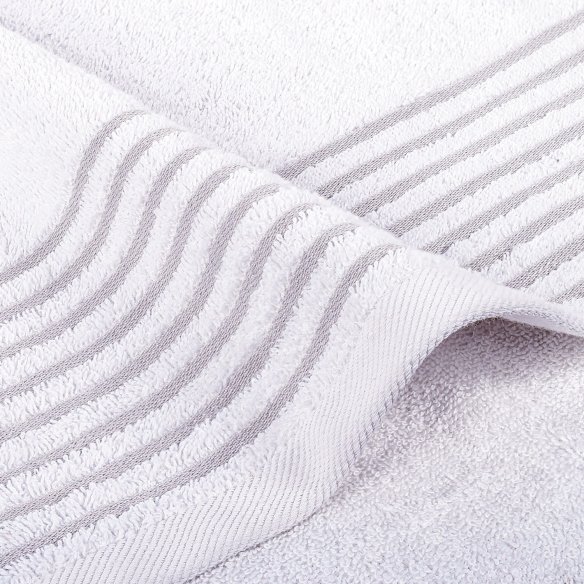 Juego de toallas gris rayas de algodón 100%