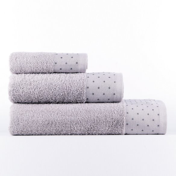 Juego de toallas gris Mykonos de algodón 100%