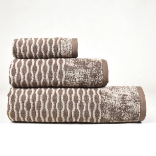 Juego de toallas marrón visón Waves de algodón 100%